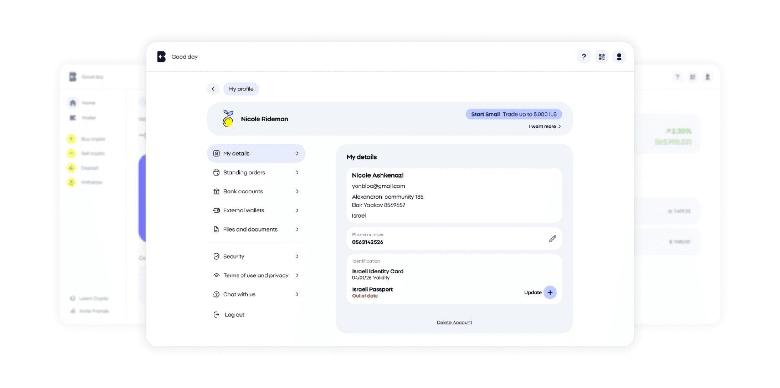 A screen from the Bits of Gold web platform